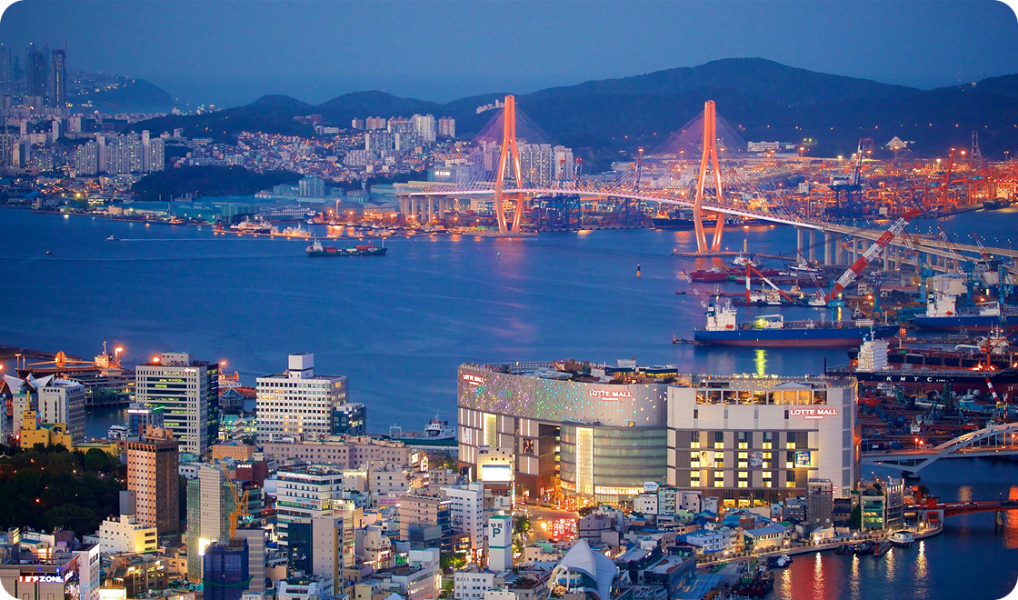 Vista panorâmica de Busan